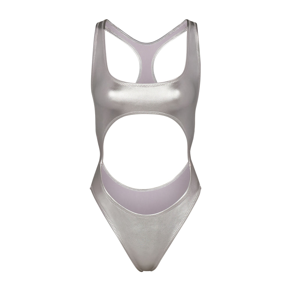 One Piece Skims METALLIC SWIM CUT-OUT MONOKINI Grise | 730SFBTOE