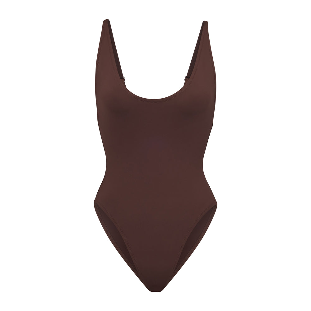 One Piece Skims SWIM SCOOP NECK Chocolat | 268MHJXFD