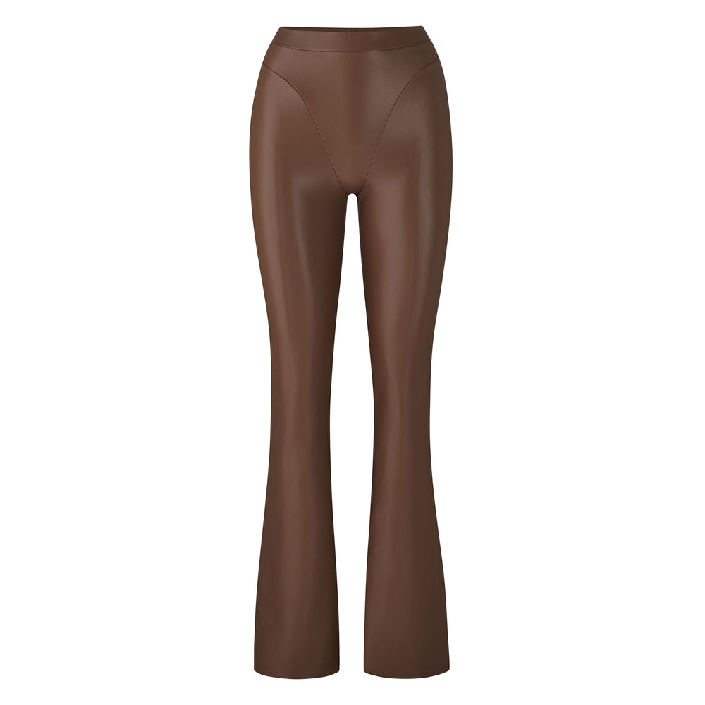 Pantalon Skims FAUX LEATHER BOOT CUT Marron | 385QIWZGT