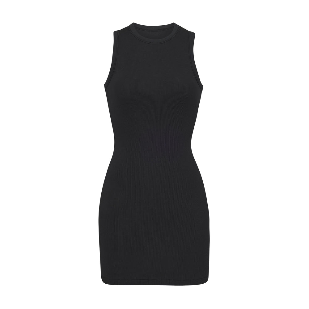 Peignoir Skims COTTON RIB TANK Noir | 095EBYKCV