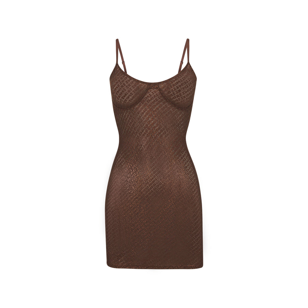 Peignoir Skims LOGO MESH FOIL CAMI Chocolat | 328JYWMRE