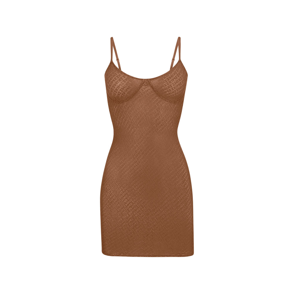 Peignoir Skims LOGO MESH FOIL CAMI Marron | 409KZTHIV