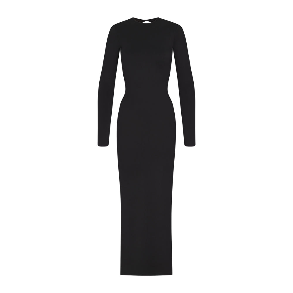Peignoir Skims SMOOTH LOUNGE LONG SLEEVE OPEN BACK Noir | 254LRZXHU