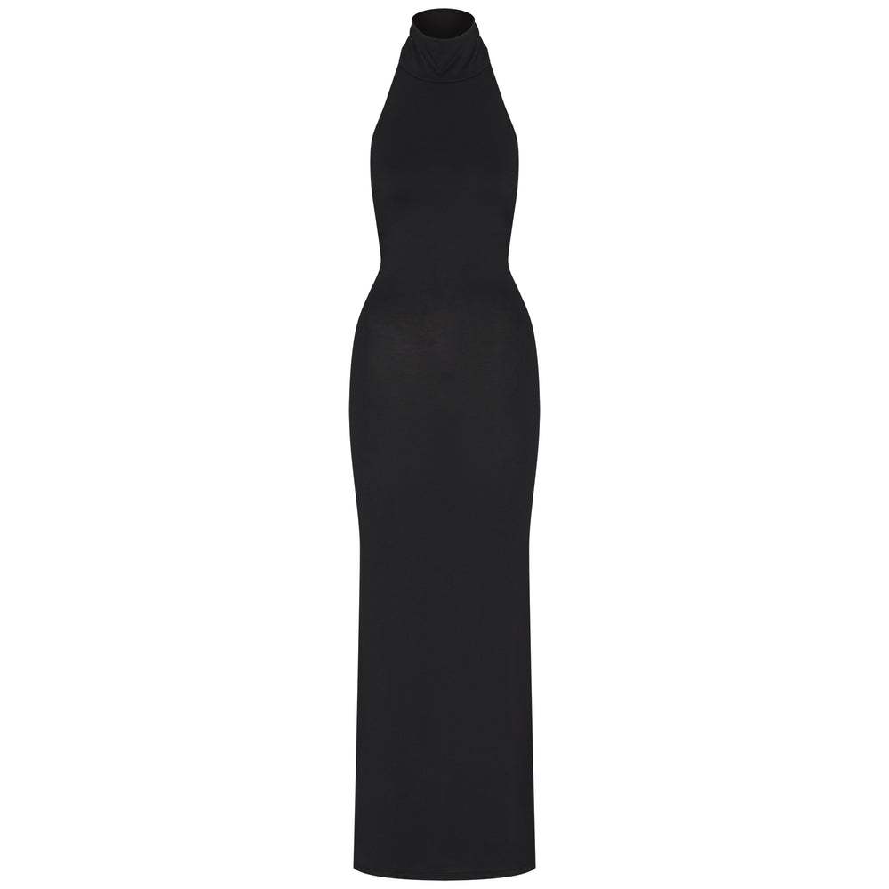 Peignoir Skims SMOOTH LOUNGE LOW BACK HALTER Noir | 128CSJXGR