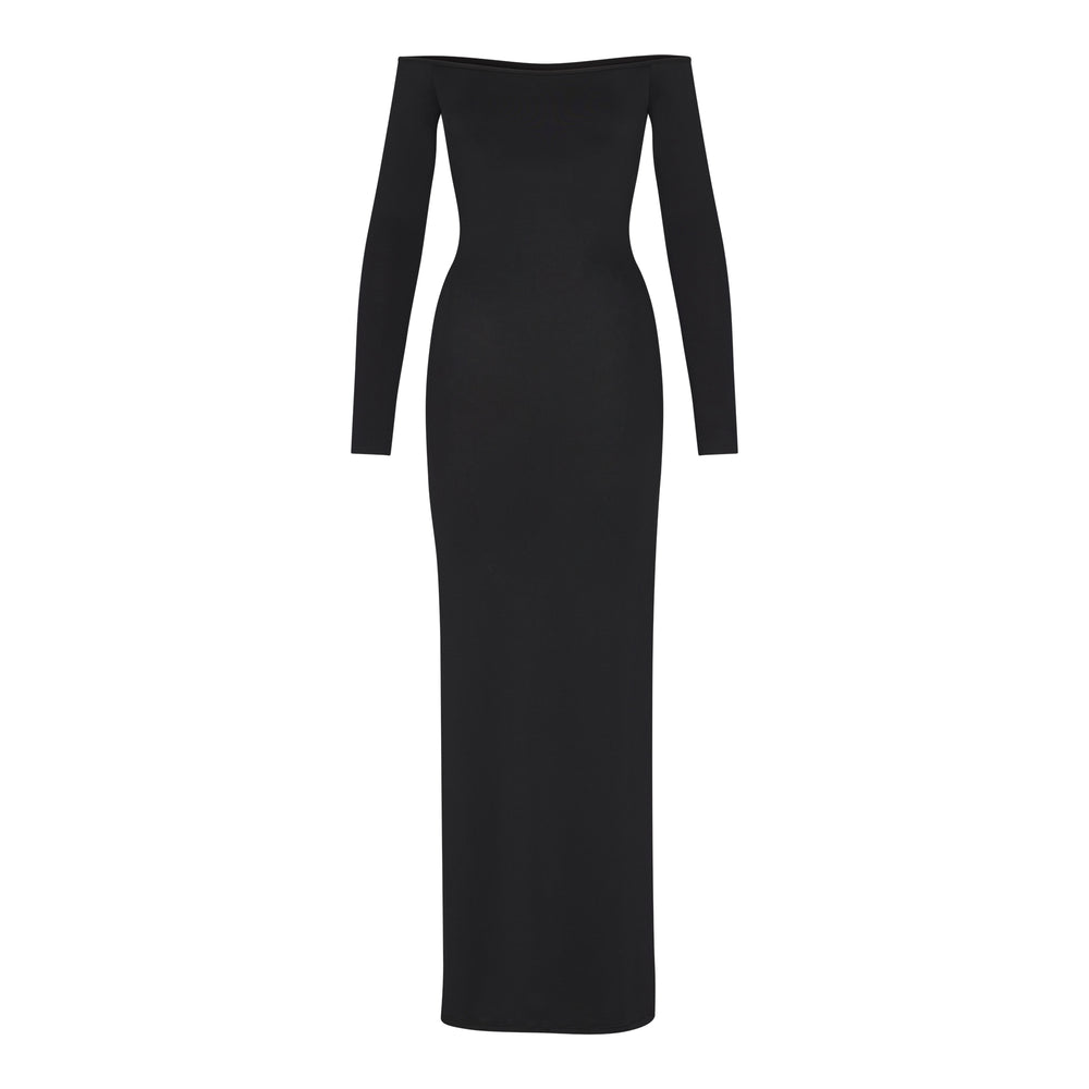 Peignoir Skims SMOOTH LOUNGE OFF THE SHOULDER Noir | 074DOPWJN