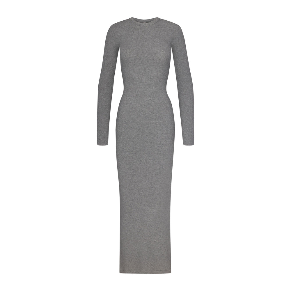 Peignoir Skims SOFT LOUNGE CREW NECK LONG Grise | 395RXQFGM