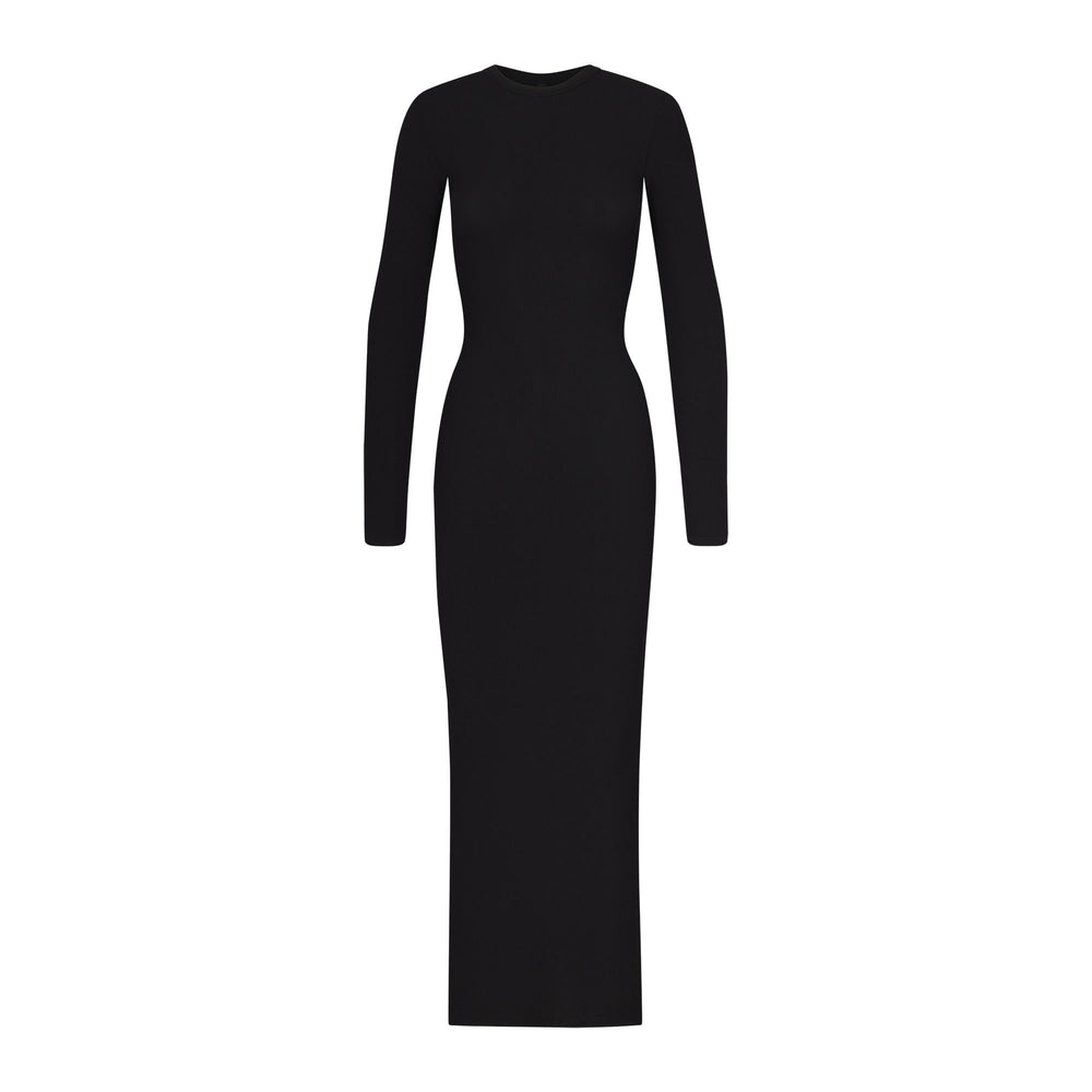 Peignoir Skims SOFT LOUNGE CREW NECK LONG Noir | 438GRVUCP