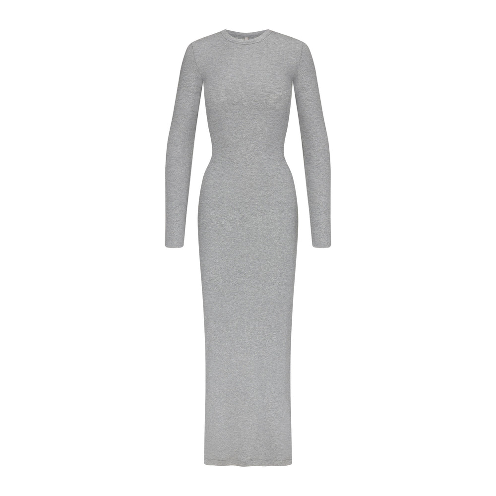 Peignoir Skims SOFT LOUNGE SHIMMER CREW NECK LONG Grise | 210FVXBSH