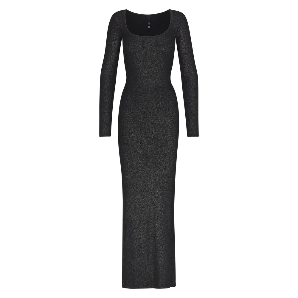 Peignoir Skims SOFT LOUNGE SHIMMER LONG SLEEVE Noir | 394ZBSRNC