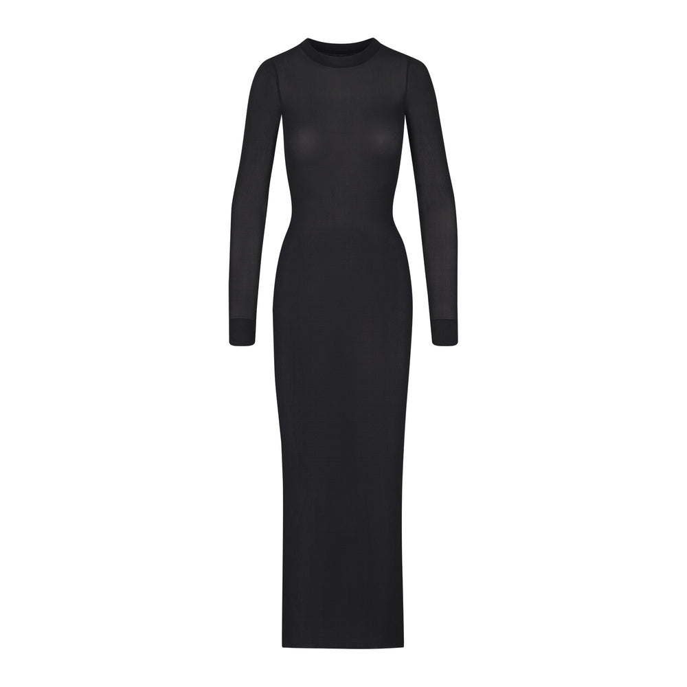 Peignoir Skims SUMMER MESH LONG SLEEVE Noir | 485GVPWEU