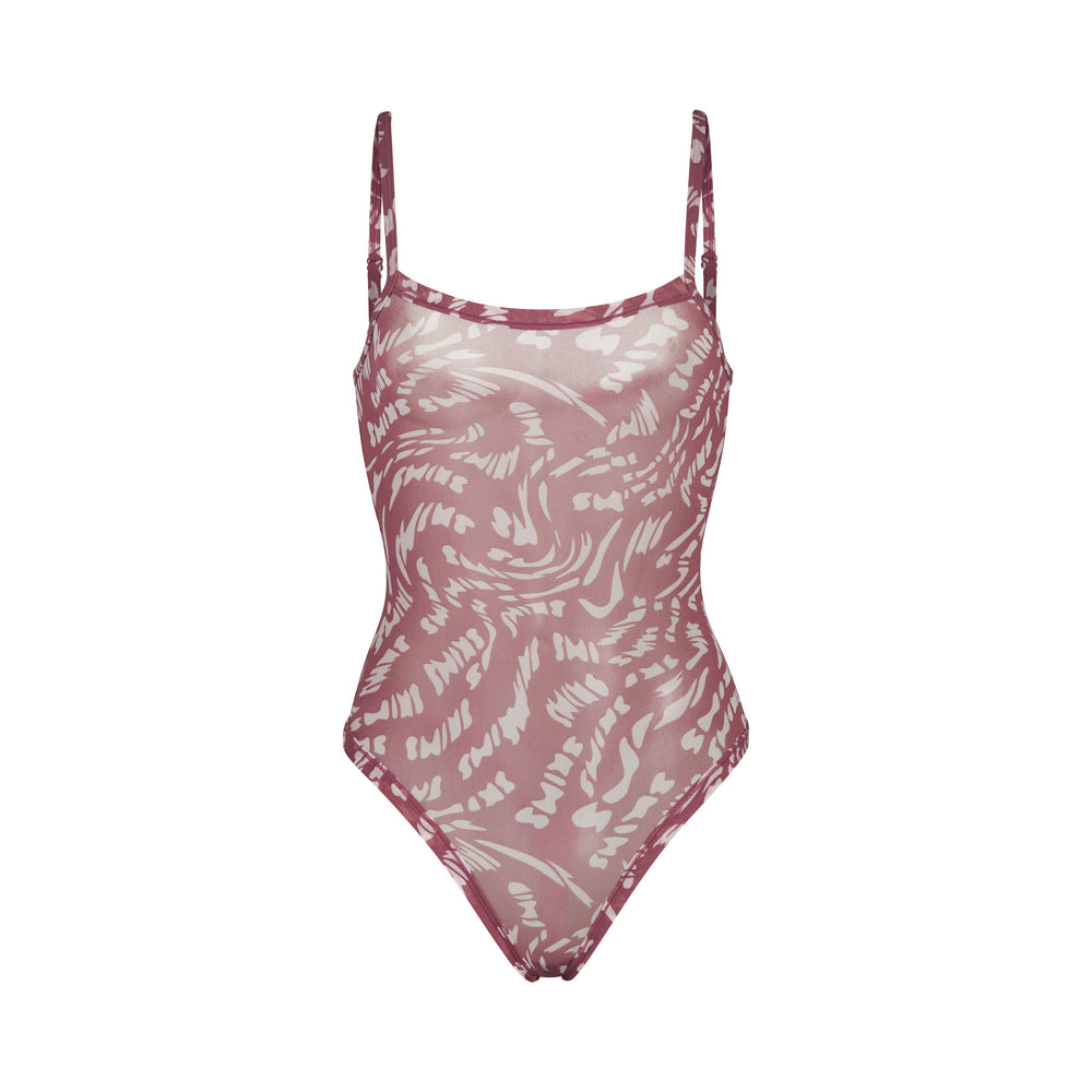 Strappy Bodysuit Skims SUMMER MESH RASPBERRY SWIRL | 905JDTUNE