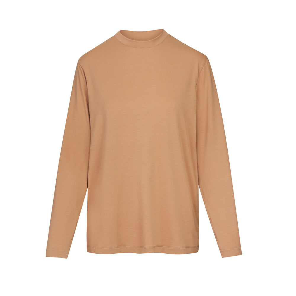 T-shirt Skims BOYFRIEND LONG SLEEVE Beige | 869UXOMYG