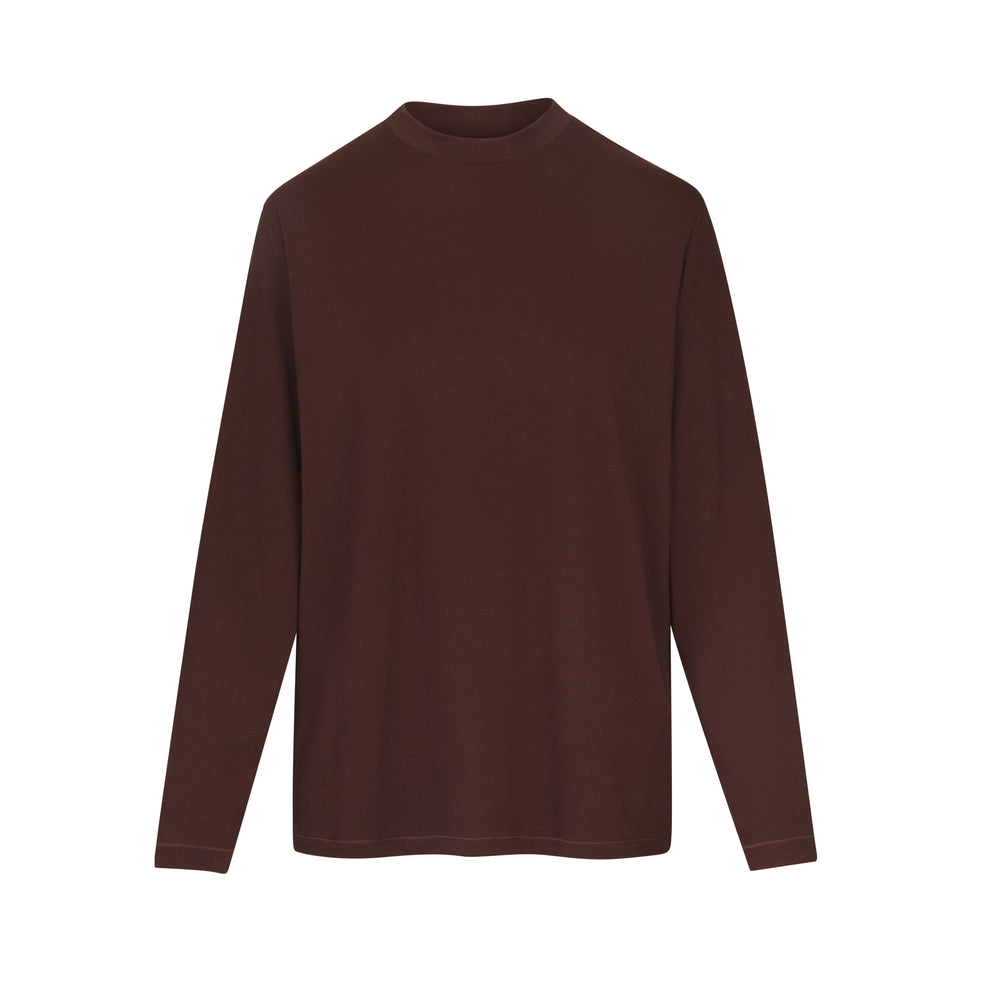 T-shirt Skims BOYFRIEND LONG SLEEVE Chocolat | 317LVEGIA