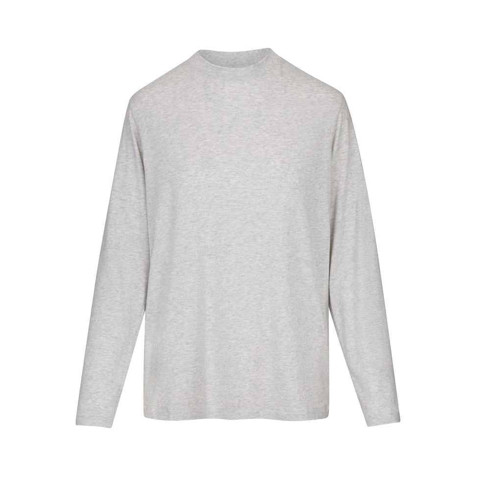 T-shirt Skims BOYFRIEND LONG SLEEVE Grise Clair | 640ANSOVX
