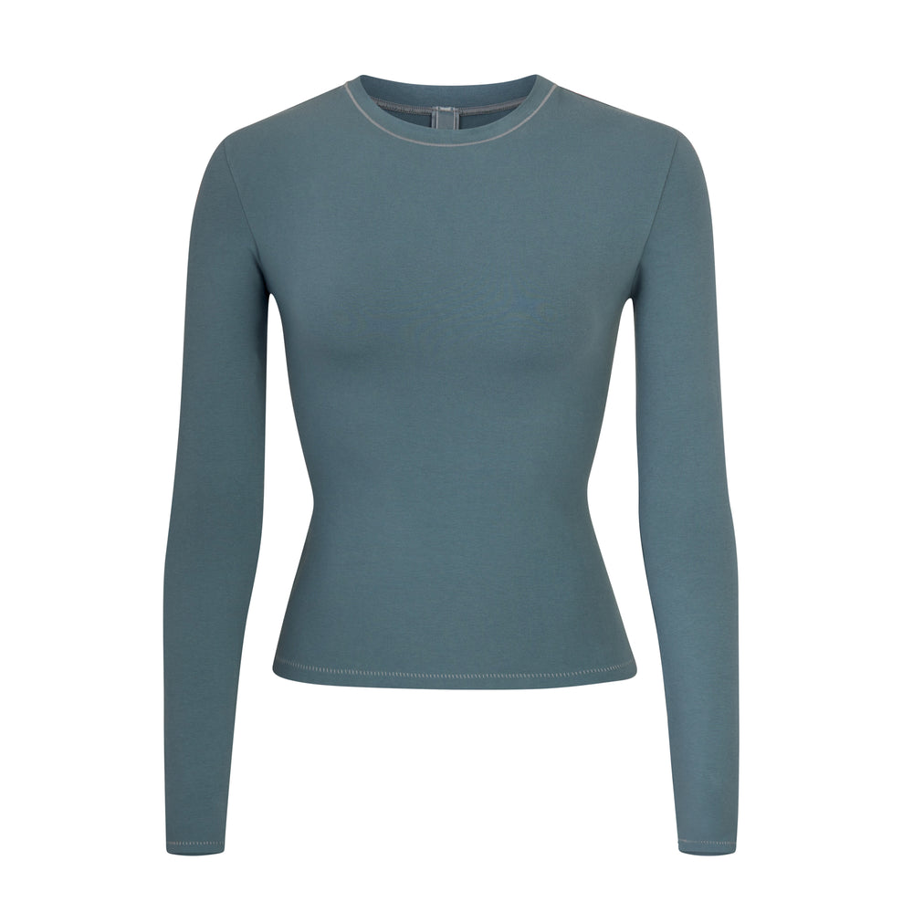 T-shirt Skims COTTON JERSEY LONG SLEEVE Bleu | 279FSZCTA