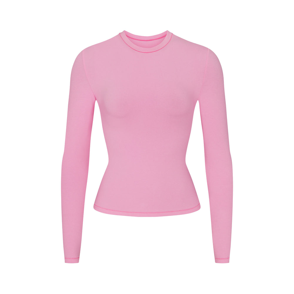 T-shirt Skims COTTON JERSEY LONG SLEEVE Rose | 471EPTUSK