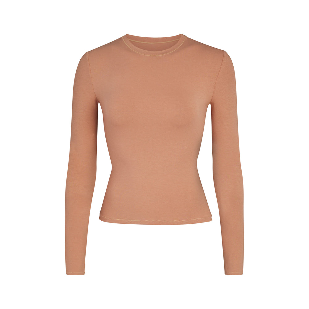 T-shirt Skims COTTON JERSEY LONG SLEEVE Abricot | 746MKAHJT