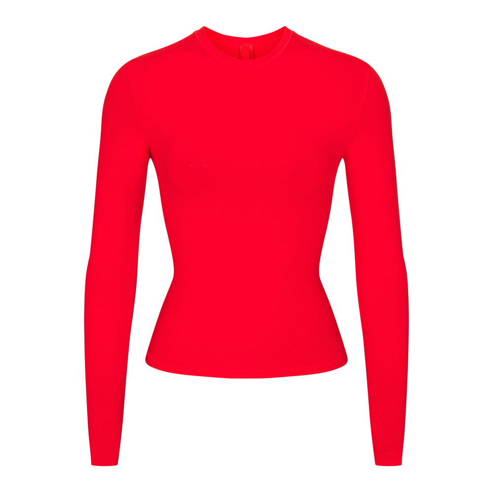 T-shirt Skims COTTON JERSEY LONG SLEEVE Rouge | 950WEVONR