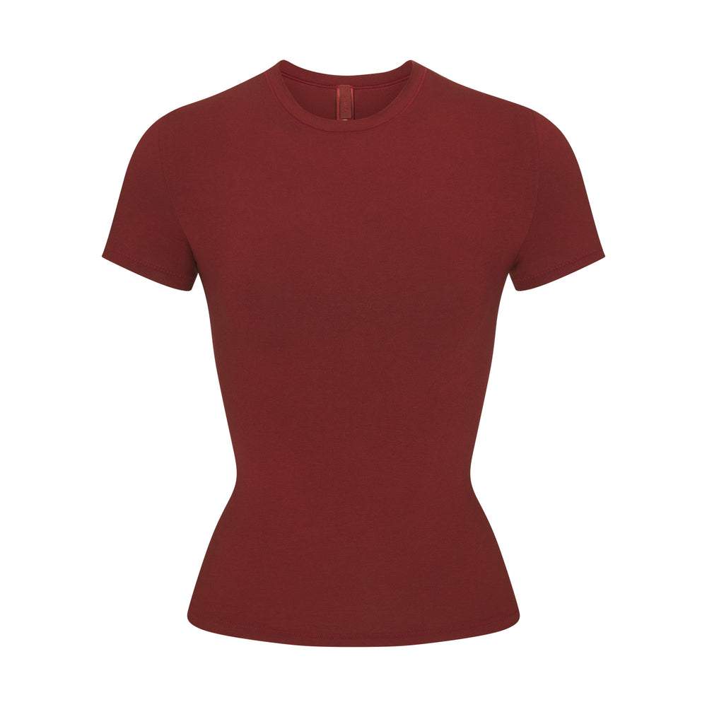 T-shirt Skims COTTON JERSEY Rouge Foncé | 016IKFHSM