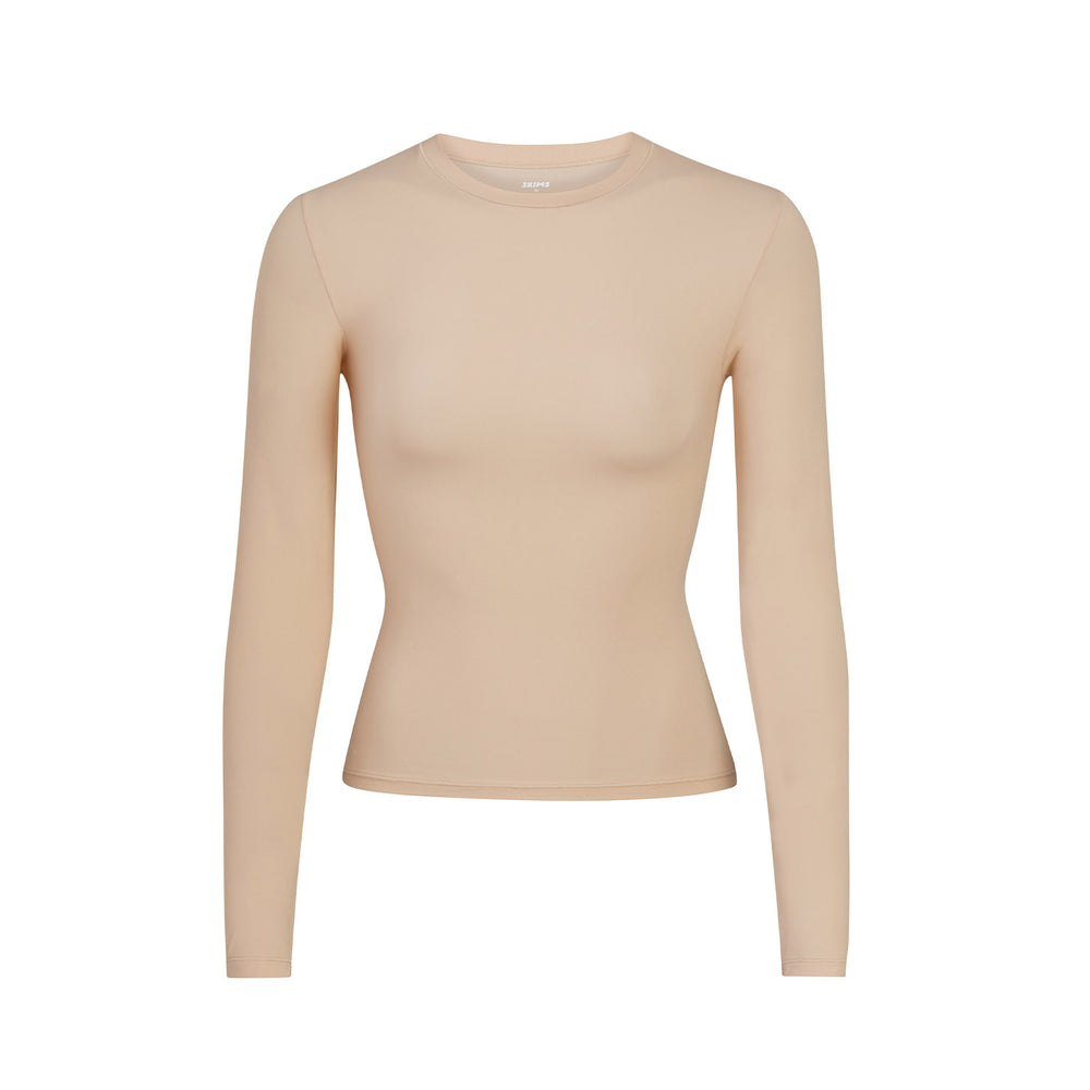 T-shirt Skims FITS EVERYBODY LONG SLEEVE Beige | 495PRWDTU