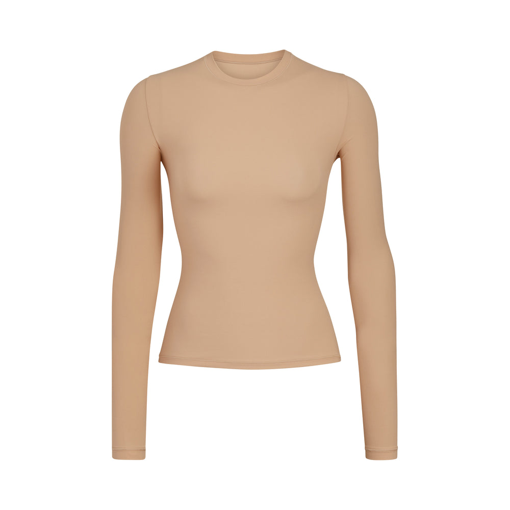 T-shirt Skims FITS EVERYBODY LONG SLEEVE Beige | 640UMXSKP