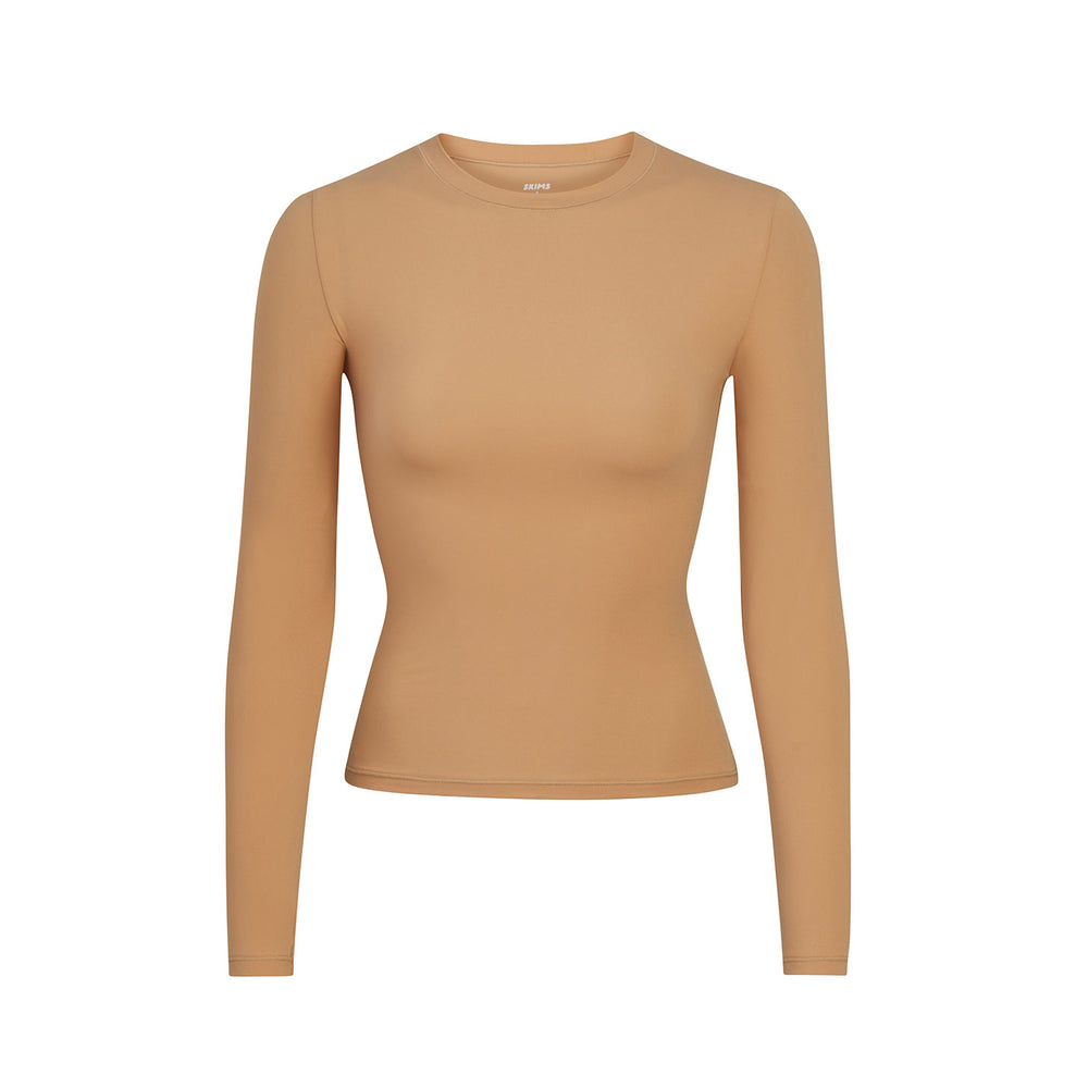 T-shirt Skims FITS EVERYBODY LONG SLEEVE Beige | 903BQNOHE