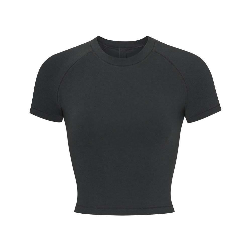T-shirt Skims NEW VINTAGE CROPPED RAGLAN Lavage Noir | 064BFOKAE