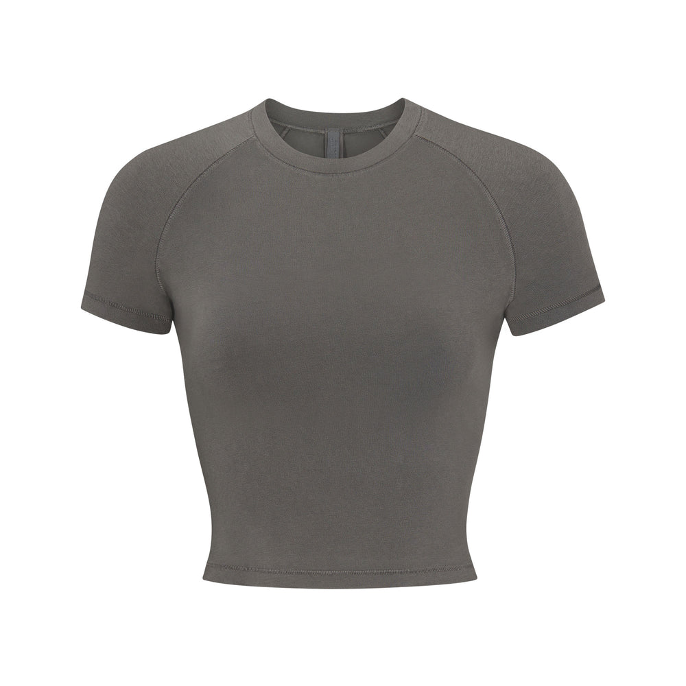 T-shirt Skims NEW VINTAGE CROPPED RAGLAN Grise Foncé | 742CFQALS