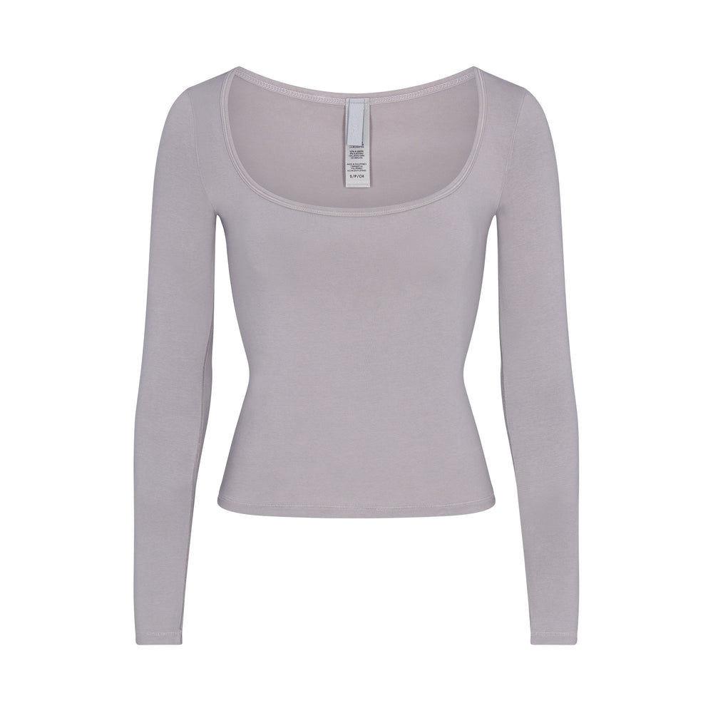 T-shirt Skims NEW VINTAGE SCOOP LONG SLEEVE Argent | 378EVOYBX