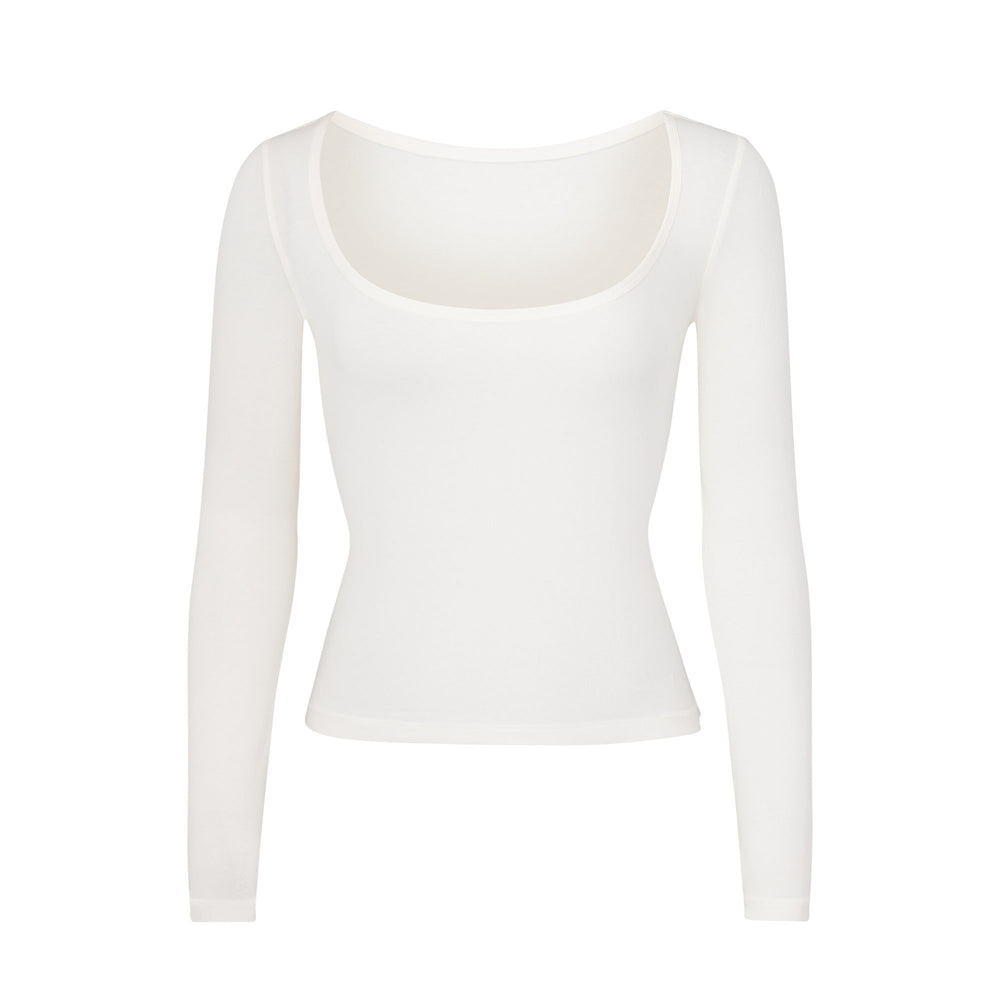 T-shirt Skims NEW VINTAGE SCOOP LONG SLEEVE Blanche | 759QZKULD