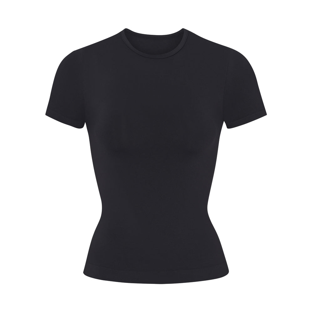 T-shirt Skims SOFT SMOOTHING Noir | 498UKZDSP