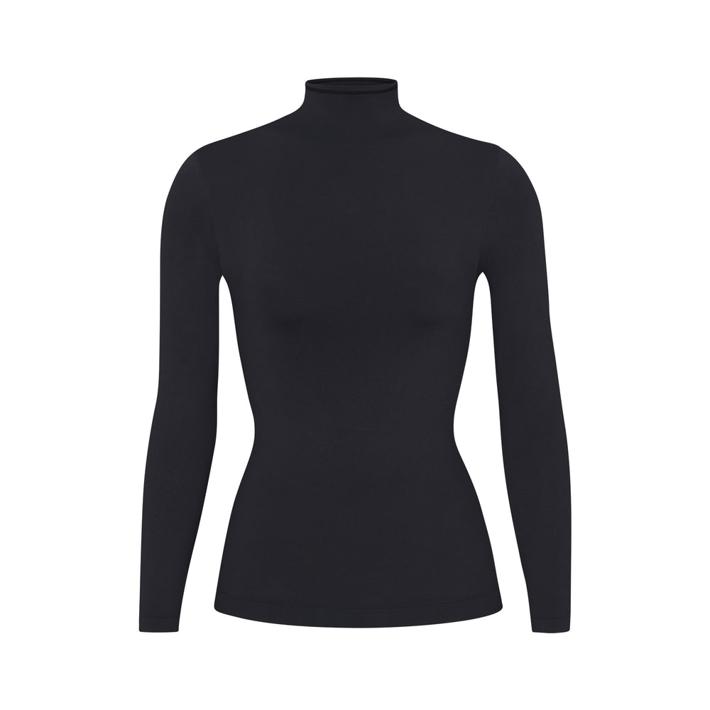 T-shirt Skims SOFT SMOOTHING TURTLENECK TOP Noir | 645YRDNCK