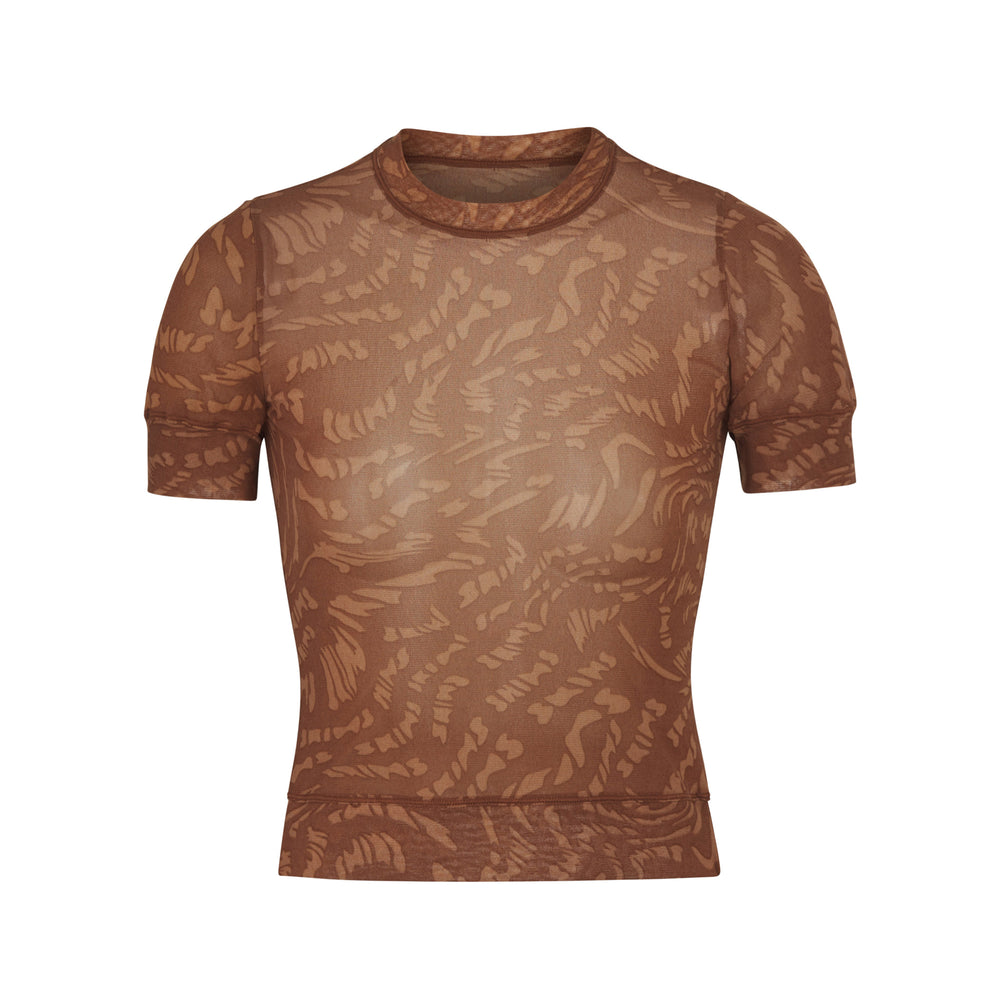 T-shirt Skims SUMMER MESH Marron | 308XQURCM