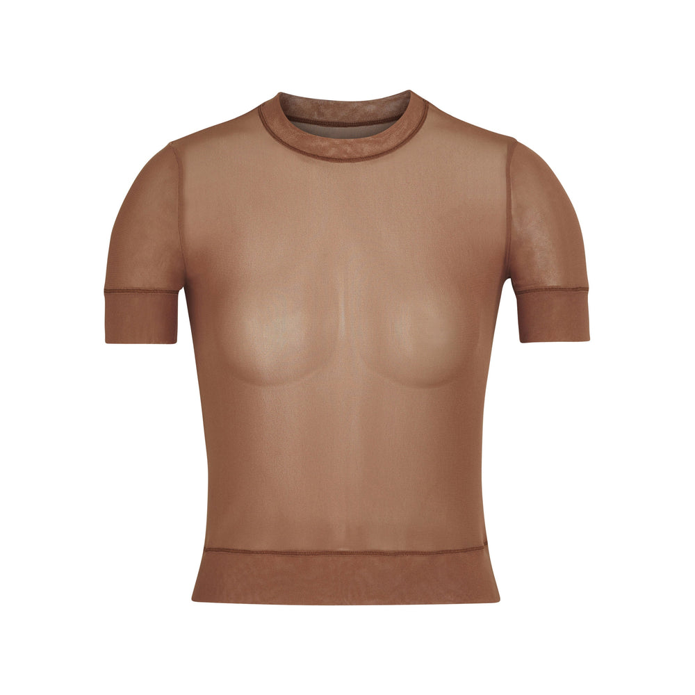 T-shirt Skims SUMMER MESH Marron | 879JAXGZD
