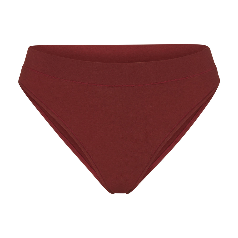 Tanga Skims COTTON JERSEY CHEEKY Rouge Foncé | 028GTNXYR