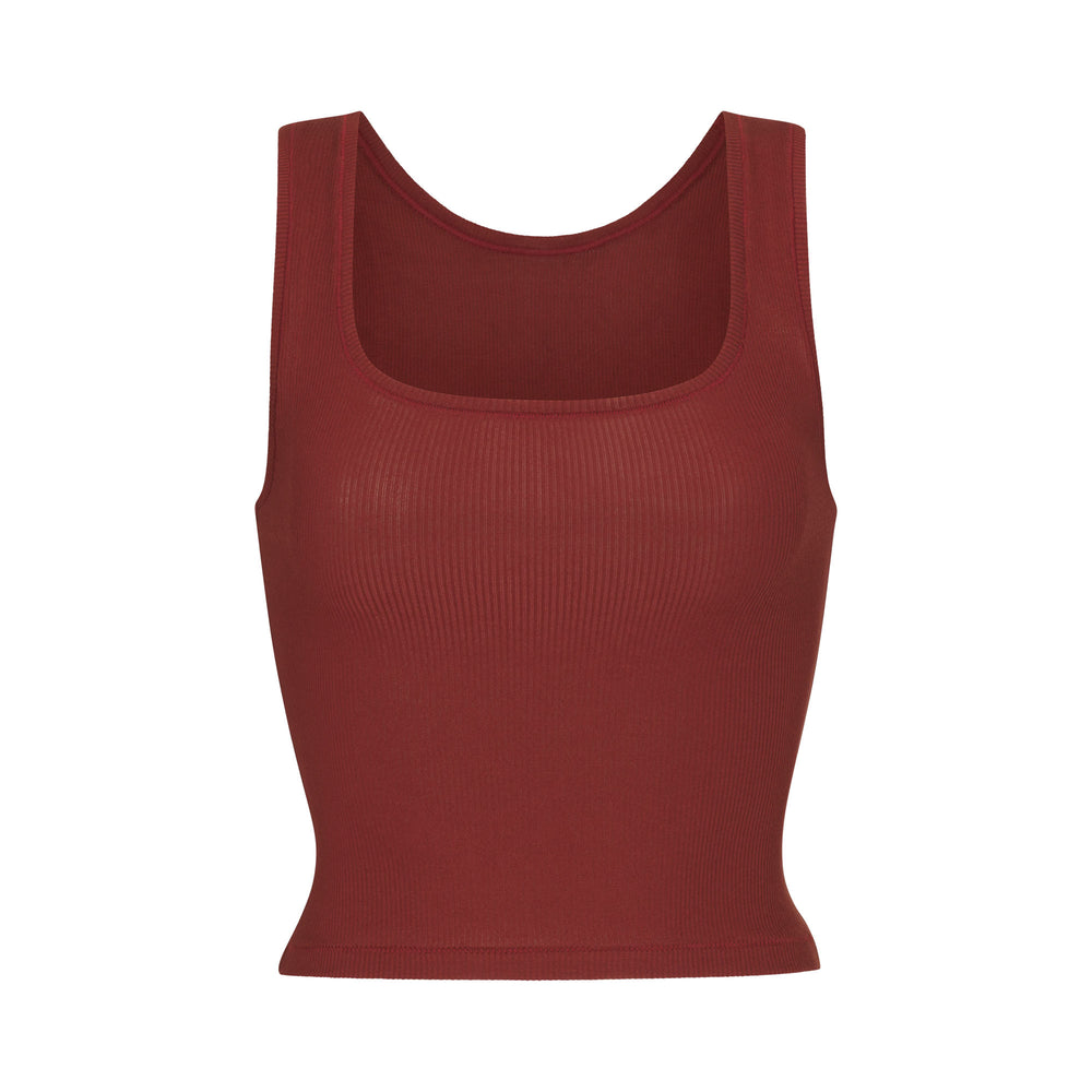 Tank Skims COTTON RIB Rouge Foncé | 078GIJEON