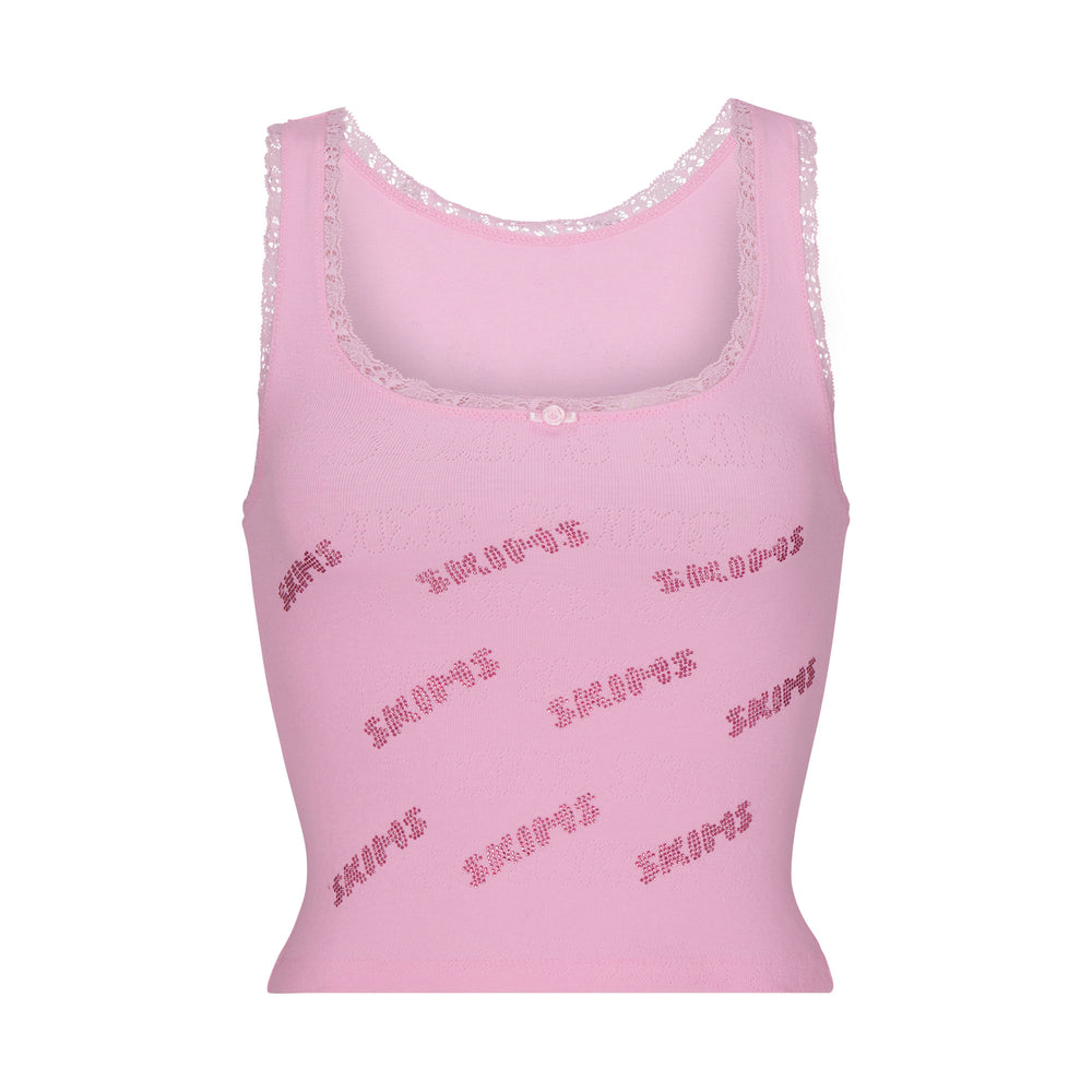 Tank Skims RHINESTONE LOGO POINTELLE Rose | 968KGVYCW