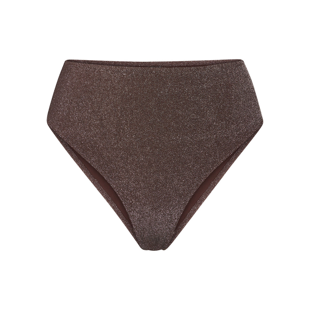 Two Pieces Skims GLITTER SWIM MID WAIST BOTTOM Chocolat | 963IEBWPX