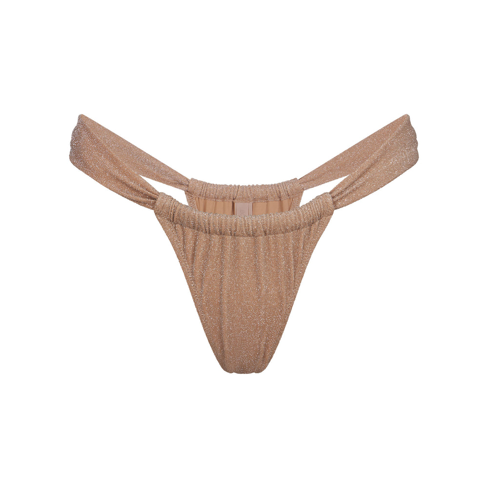 Two Pieces Skims GLITTER SWIM RUCHED BIKINI TANGA Abricot | 231YMVCGJ