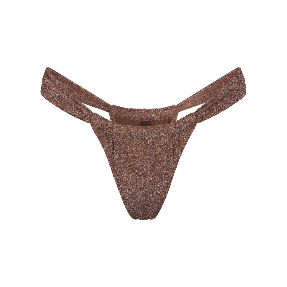 Two Pieces Skims GLITTER SWIM RUCHED BIKINI TANGA Marron | 950DMOLEY