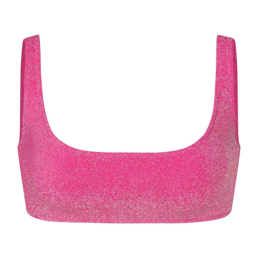 Two Pieces Skims GLITTER SWIM SCOOP BIKINI TOP Rose | 975DFAHZM