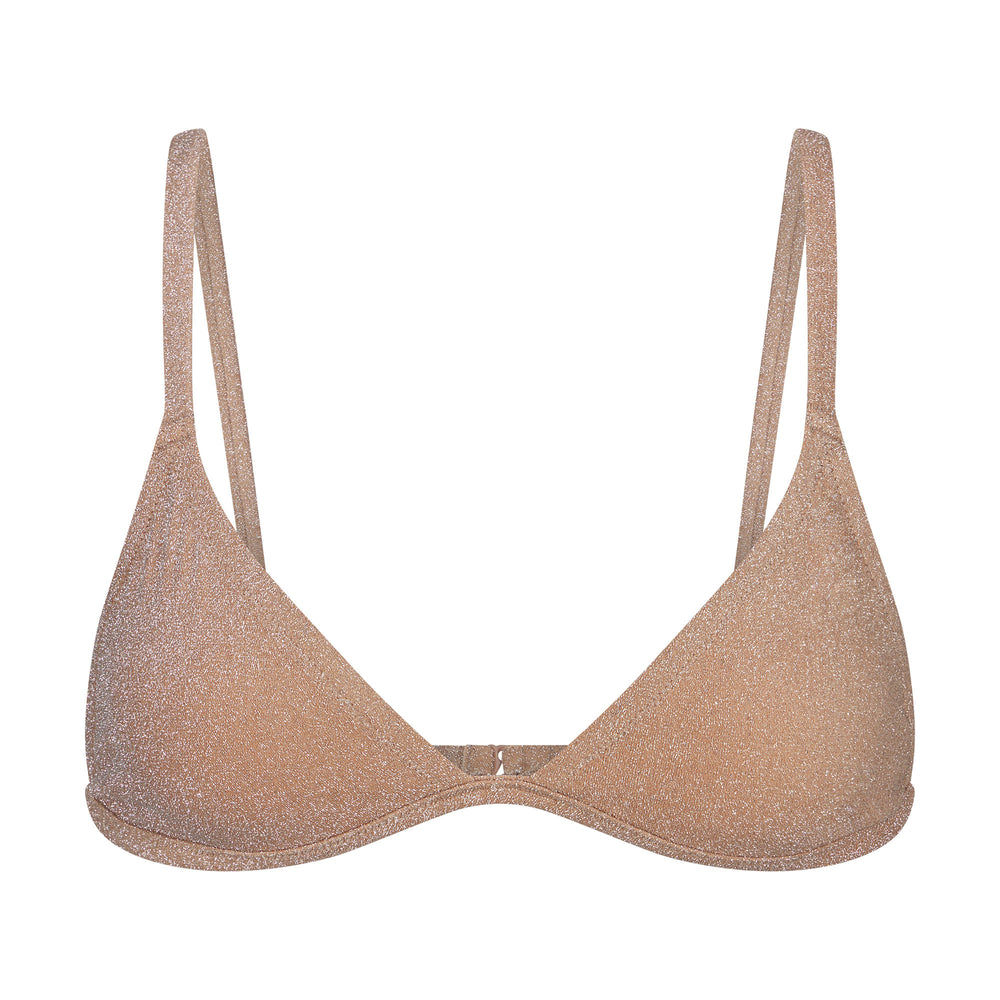 Two Pieces Skims GLITTER SWIM TRIANGLE BIKINI TOP Abricot | 670AUVEXJ