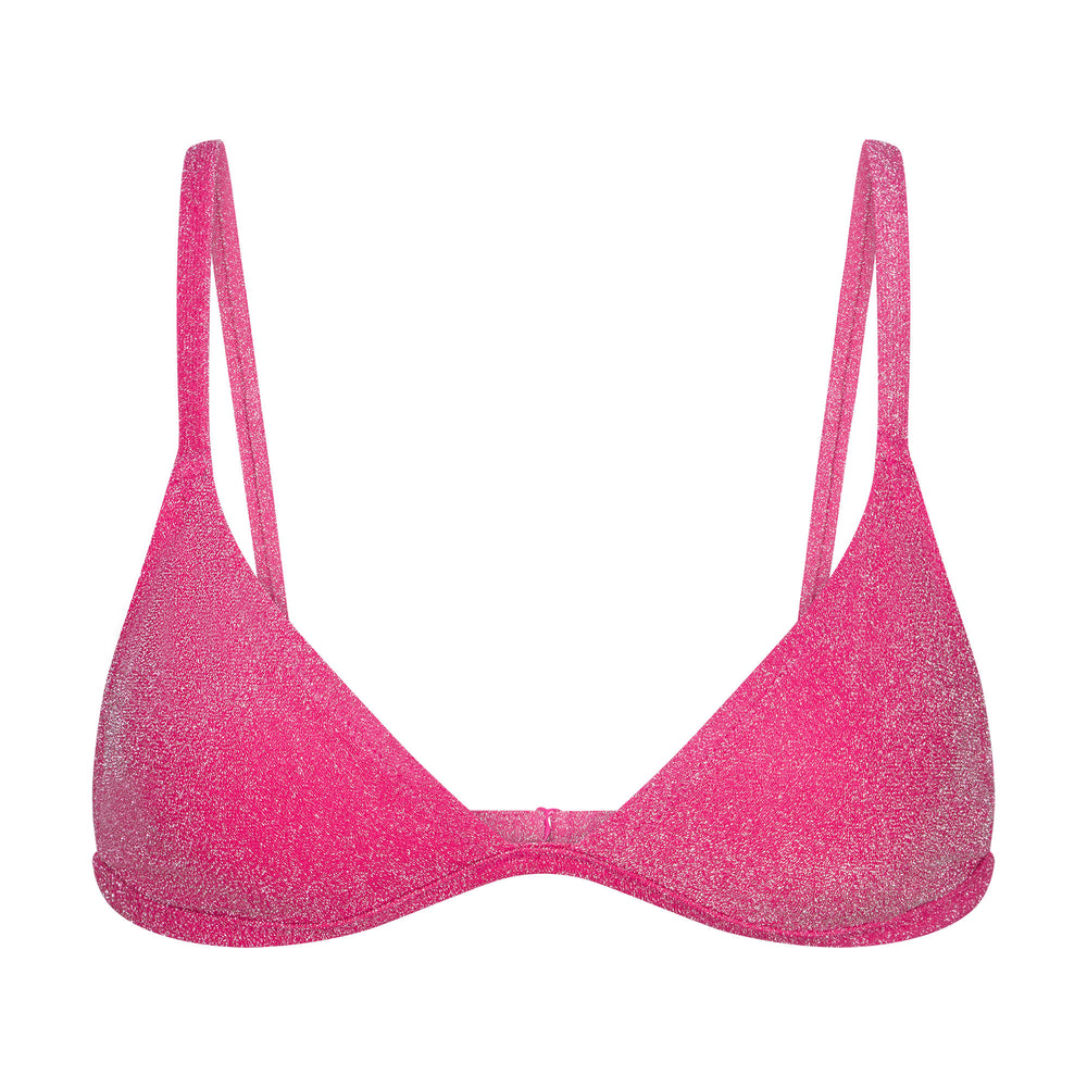 Two Pieces Skims GLITTER SWIM TRIANGLE BIKINI TOP Rose | 906UQRFZL
