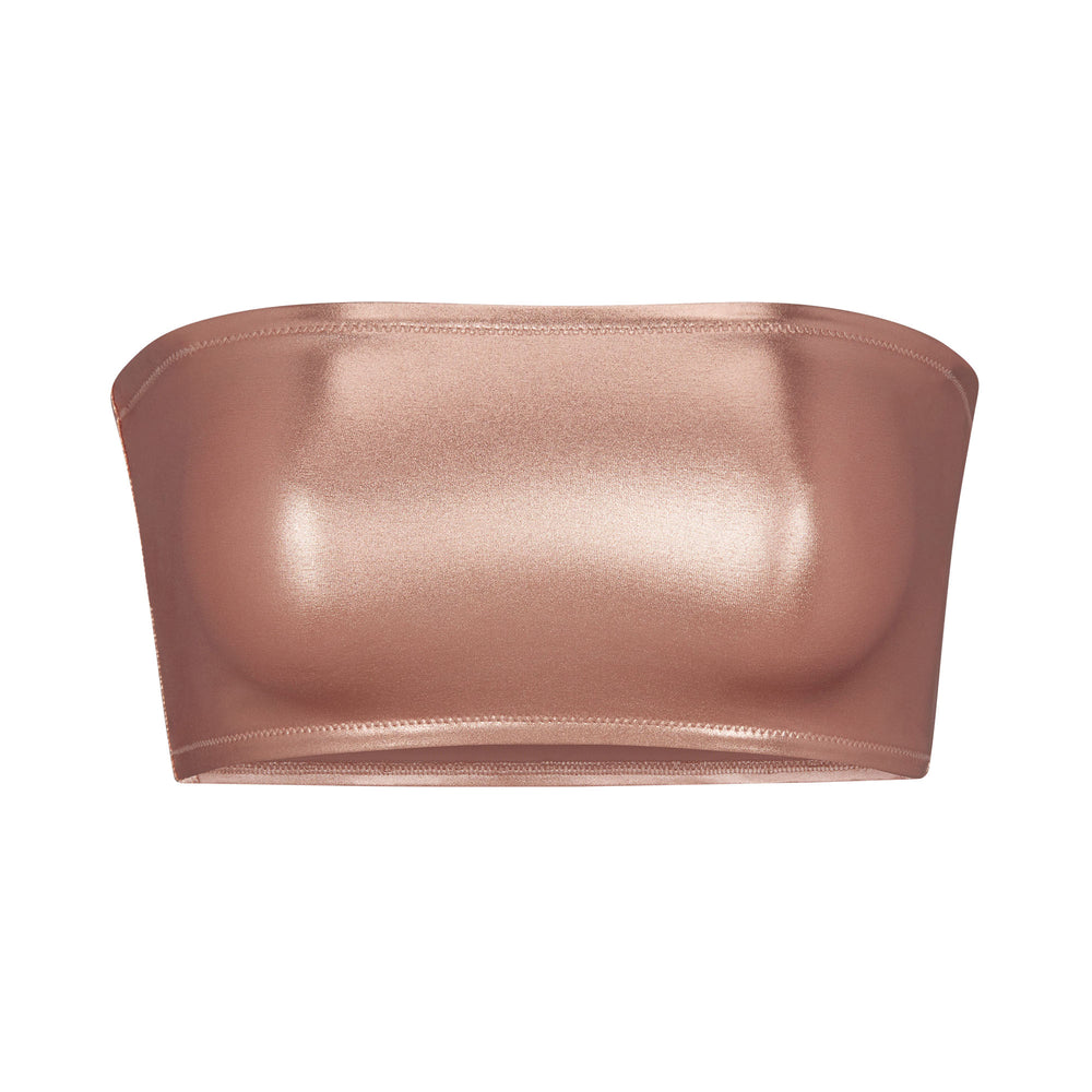 Two Pieces Skims METALLIC SWIM BANDEAU BIKINI TOP Rose Doré | 215GLUYOF