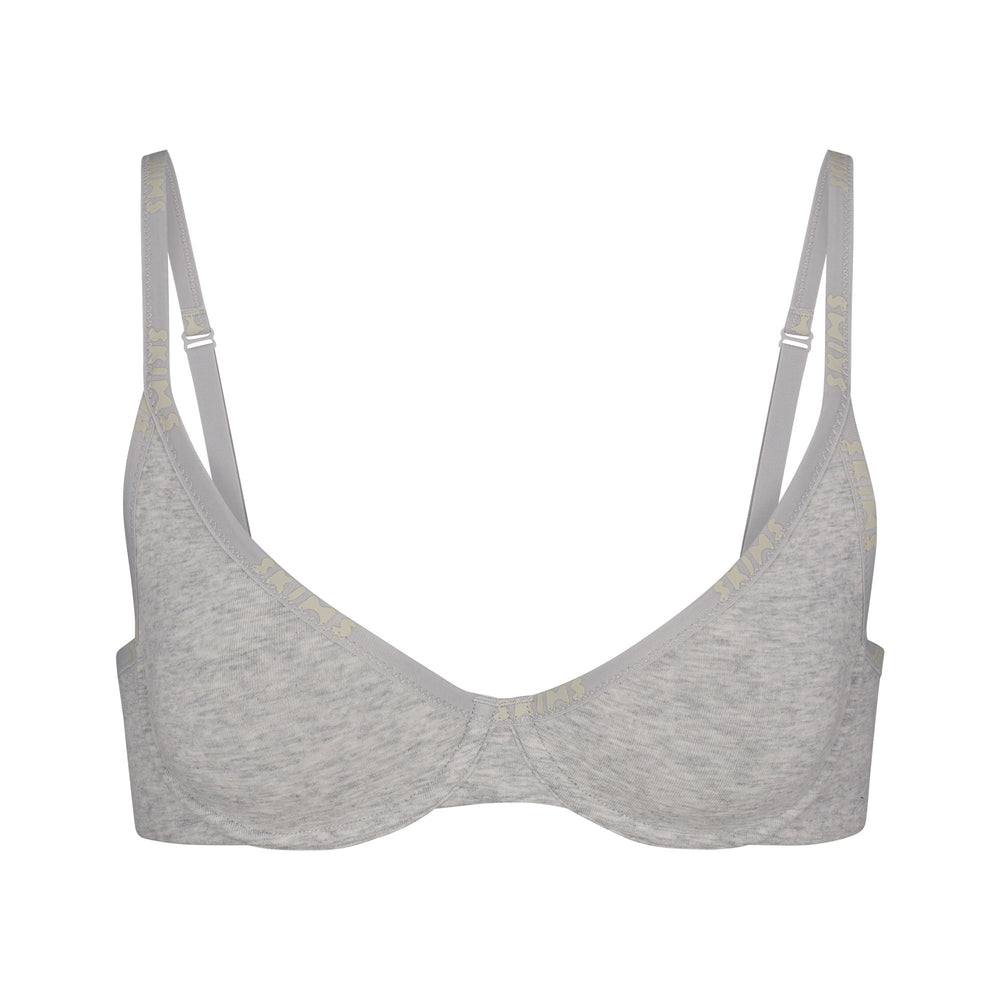 Underwire Bra Skims COTTON LOGO DEMI Grise Clair | 741OCPANX