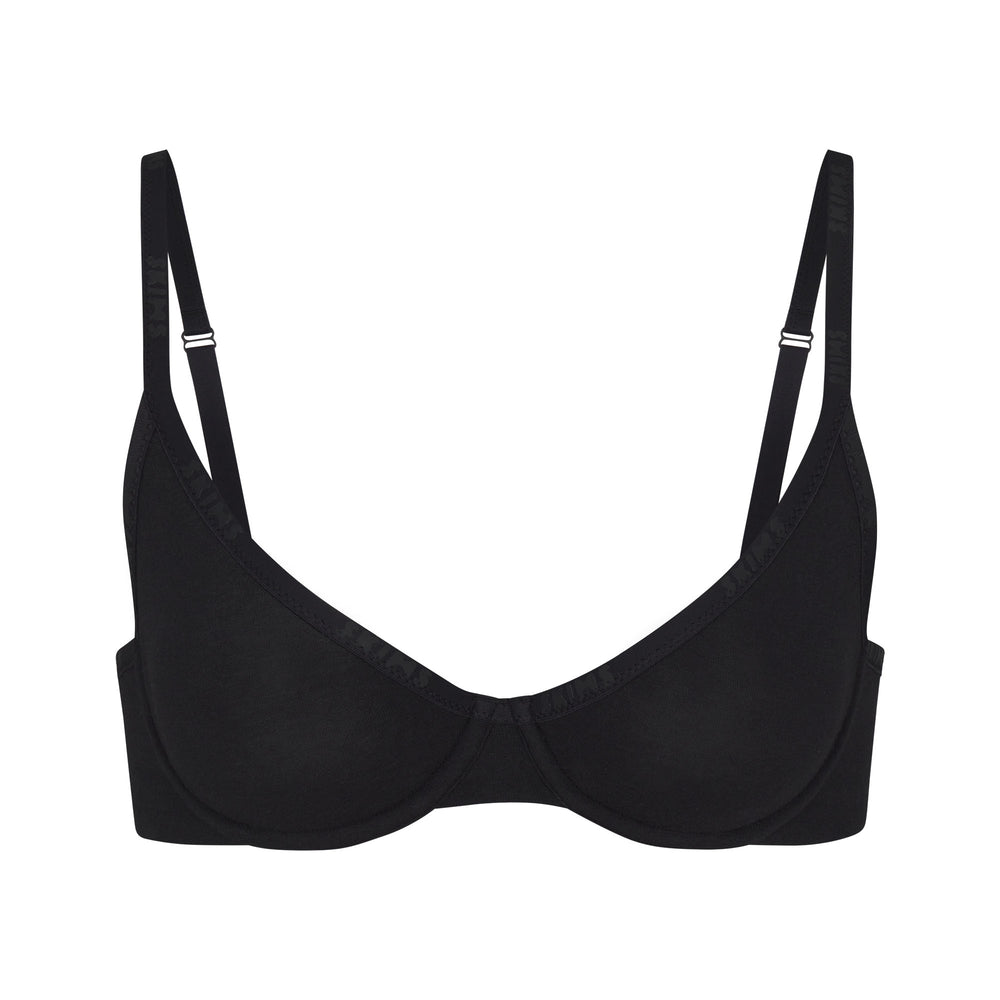Underwire Bra Skims COTTON LOGO DEMI Noir | 186YARUHJ
